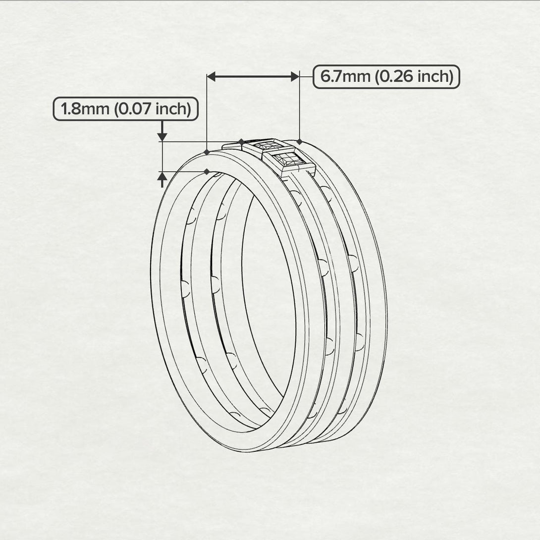 Geometrical Ruby Wedding Ring - David No. 12